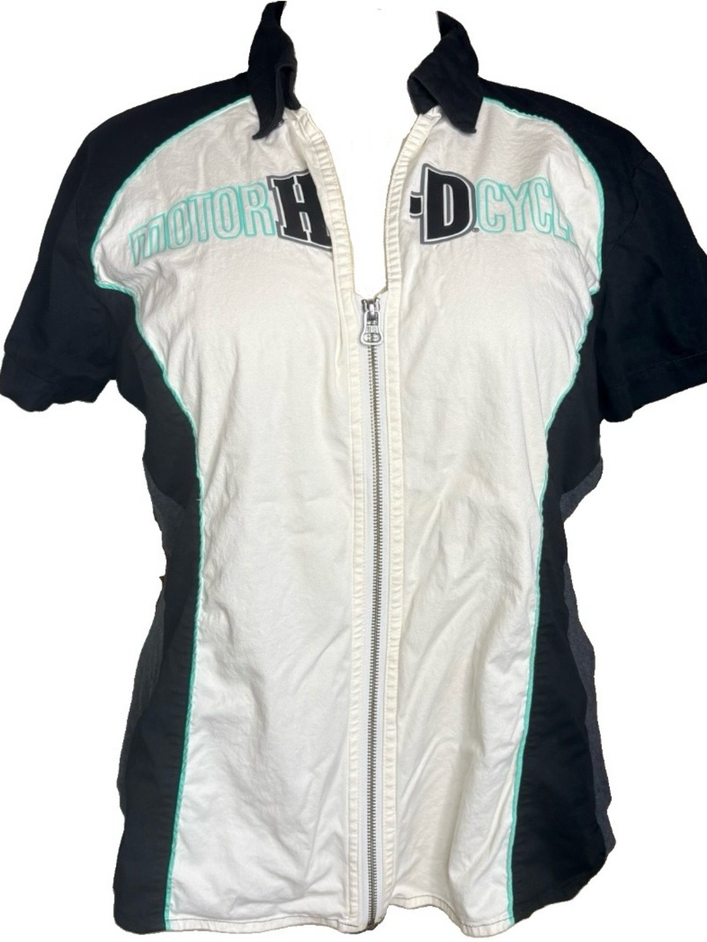 Womens Harley Davidson Zip Shop Shirt